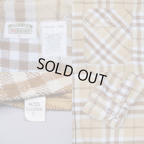 画像3: 90's FIVE BROTHER ヘビーネルシャツ (3)