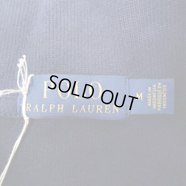 画像2: 00's Polo Ralph Lauren ハーフジップ コットンニット “NAVY” (2)