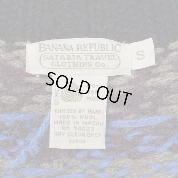 画像2: 80-90's Banana Republic 総柄 ロールネック ウールニット (2)