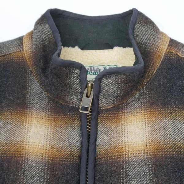 画像3: 00's L.L.Bean ボアライナー ウールベスト "Ombre Plaid" (3)