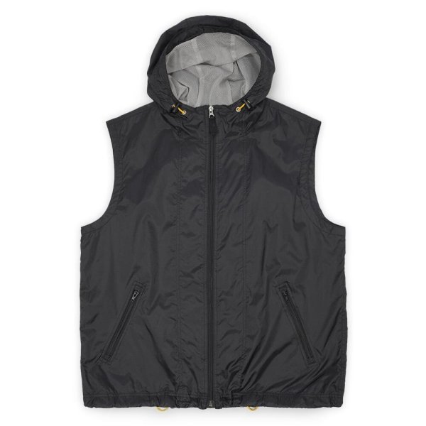 画像1: 00's OLD GAP ナイロンフーディーベスト "BLACK" (1)