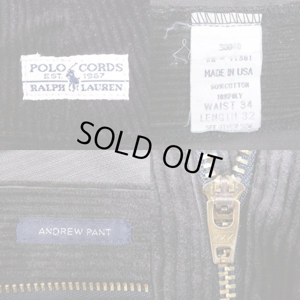 画像3: 90's Polo Ralph Lauren 2タック 太畝コーデュロイトラウザー "ANDREW PANT / MADE IN USA" (3)