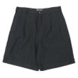 画像1: 00's CHAPS Ralph Lauren 2タック リネンコットンショーツ "BLACK" (1)