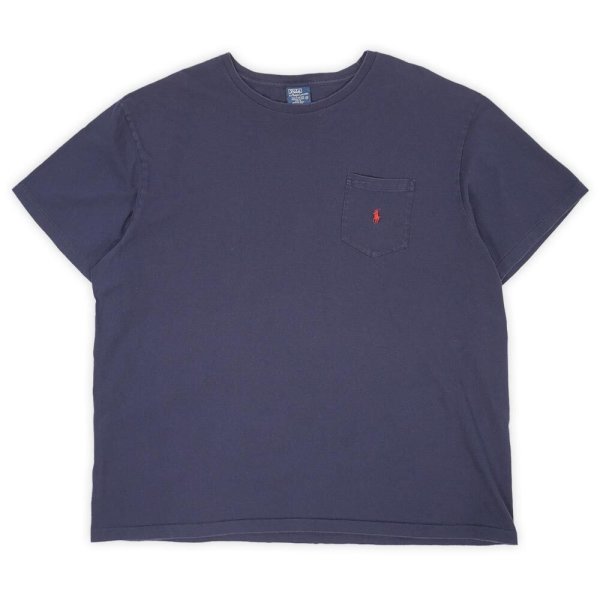 画像1: 90's Polo Ralph Lauren ポケットTシャツ "NAVY" (1)