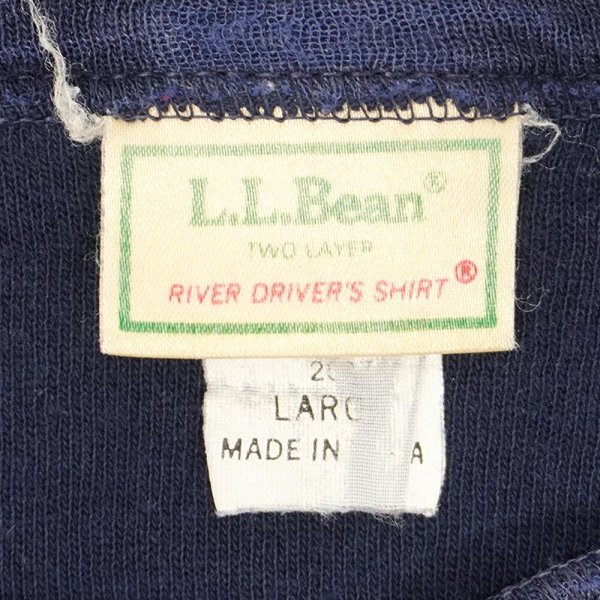 画像2: 80's L.L.Bean ヘンリーネック カットソー "RIVER DRIVER'S SHIRT / MADE IN USA" (2)