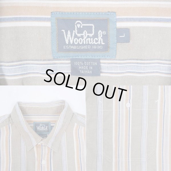 画像3: 90's WOOLRICH マルチストライプ柄 S/S シャツ (3)