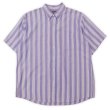 画像1: 90's LANDS’ END S/S マルチストライプ柄 ボタンダウンシャツ “PURPLE” (1)