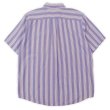 画像2: 90's LANDS’ END S/S マルチストライプ柄 ボタンダウンシャツ “PURPLE” (2)