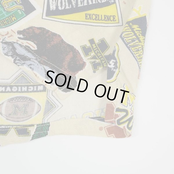 画像5: Early 00's Michigan Wolverines S/S 総柄 レーヨンシャツ (5)