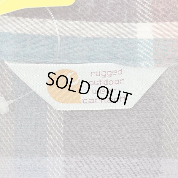 画像2: 80's Carhartt ヘビーネルシャツ "Burgundy Plaid" (2)