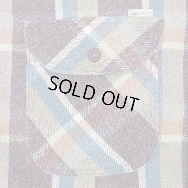 画像4: 80's Carhartt ヘビーネルシャツ "Burgundy Plaid" (4)