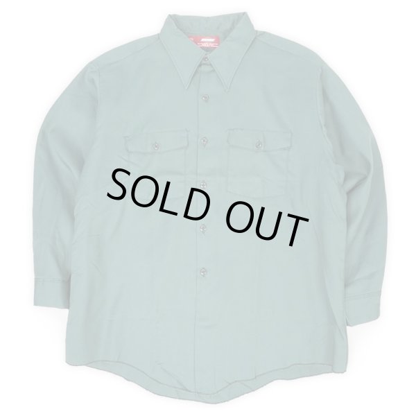 画像1: 70's Dickies L/S ワークシャツ "MADE IN USA / LINCOLN GREEN / DEADSTOCK" (1)