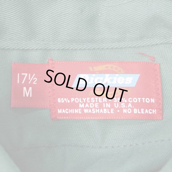 画像2: 70's Dickies L/S ワークシャツ "MADE IN USA / LINCOLN GREEN / DEADSTOCK" (2)