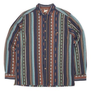 Budweiser バドワイザー ノーカラー 柄シャツ 総柄 パジャマシャツ L 70'S Budweiser REPEATING PATTERNE PAJAMA SHIRTS(バドワイザー