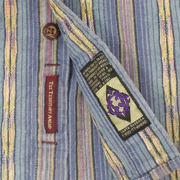 画像4: 90's THE TERRITORY AHEAD S/S マルチストライプ柄 レギュラーカラーシャツ (4)