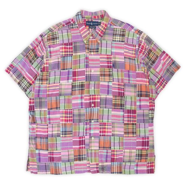画像1: 90's Polo Ralph Lauren S/S パッチワーク ボタンダウンシャツ “ANDY CAMP” (1)