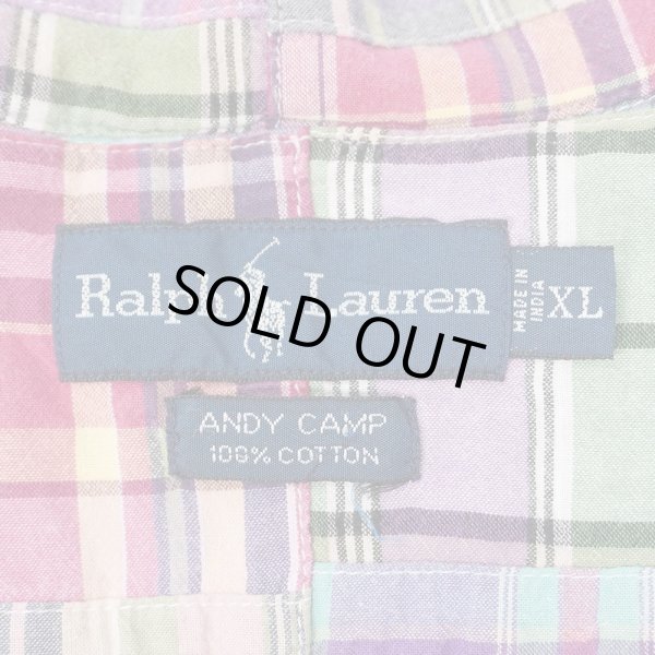 画像2: 90's Polo Ralph Lauren S/S パッチワーク ボタンダウンシャツ “ANDY CAMP” (2)