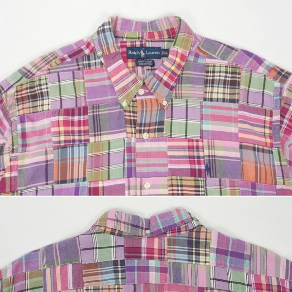 画像3: 90's Polo Ralph Lauren S/S パッチワーク ボタンダウンシャツ “ANDY CAMP” (3)