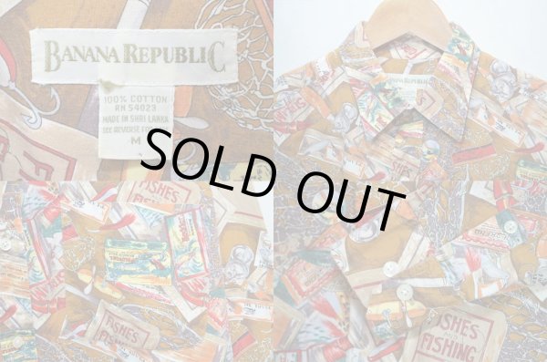 画像3: 90's BANANA REPUBLIC L/S 総柄シャツ (3)