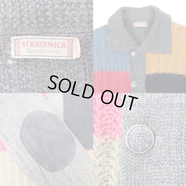 画像3: 60's STRATHWICK マルチカラー ウールニットカーディガン (3)