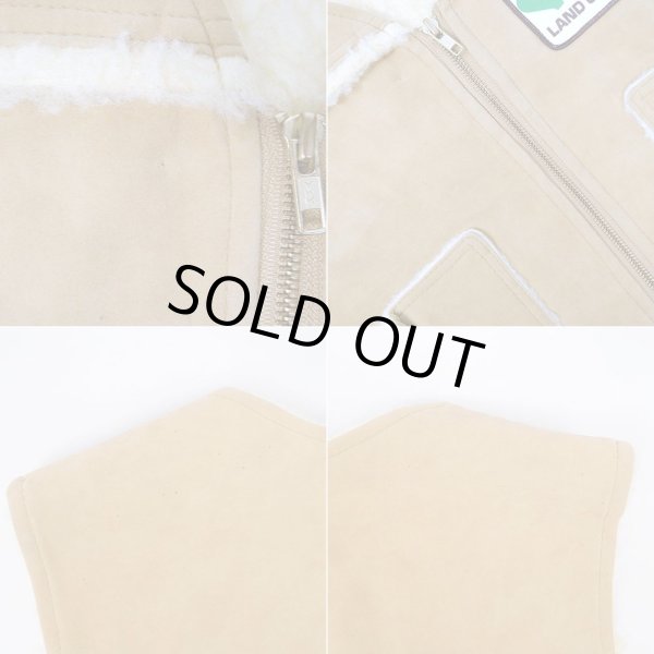 画像5: 80's unknown ビニールスウェード ボアベスト (5)