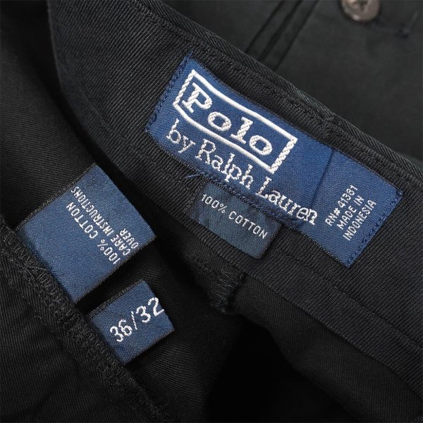 画像3: 90's Polo Ralph Lauren ノータック チノトラウザー "BLACK / W36 L32" (3)