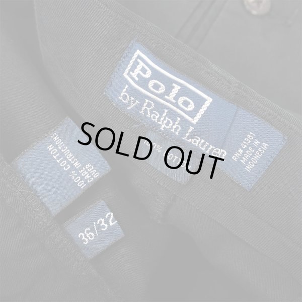 画像3: 90's Polo Ralph Lauren ノータック チノトラウザー "BLACK / W36 L32" (3)