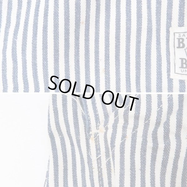 画像4: 50's BLACK BEAR ヒッコリーストライプ柄 オーバーオール (4)