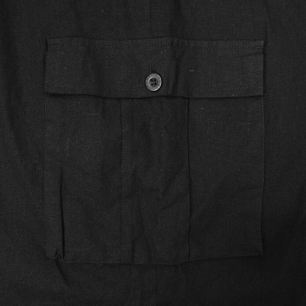 画像4: 00's TRUTUS Blancarra 1タック カーゴショーツ "BLACK / Linen×Rayon" (4)