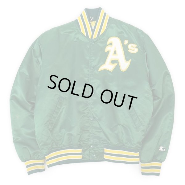 画像1: 90's STARTER ナイロンサテンスタジャン "Oakland Athletics" (1)