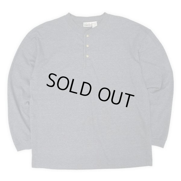 画像1: 90's BASIC EDITIONS L/S ヘンリーネックカットソー "HEATHER NAVY" (1)