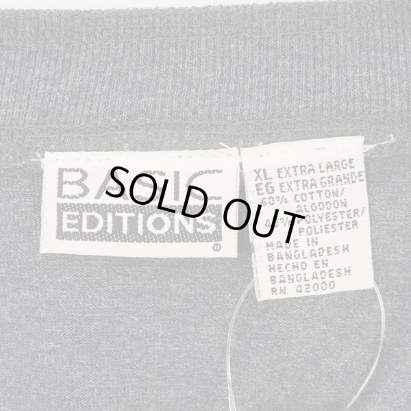 画像3: 90's BASIC EDITIONS L/S ヘンリーネックカットソー "HEATHER NAVY" (3)