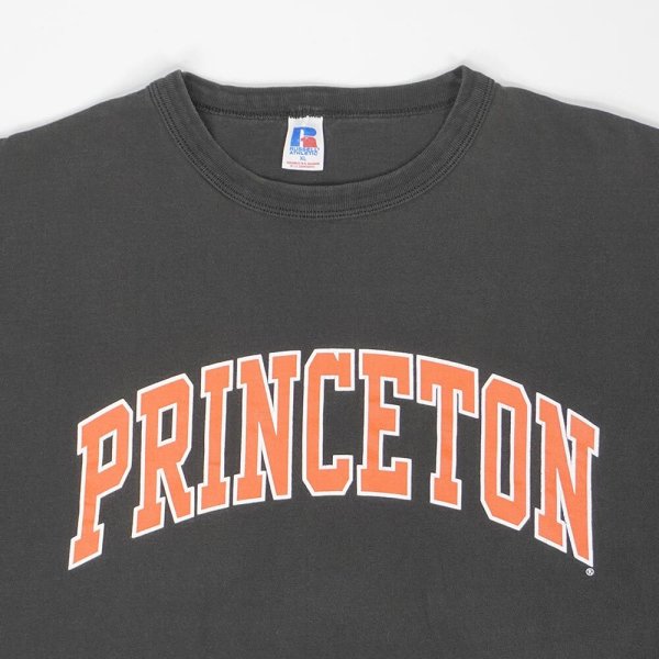 画像3: 90-00's PRINCETON カレッジプリントTシャツ "RUSSELL body / FADE BLACK" (3)
