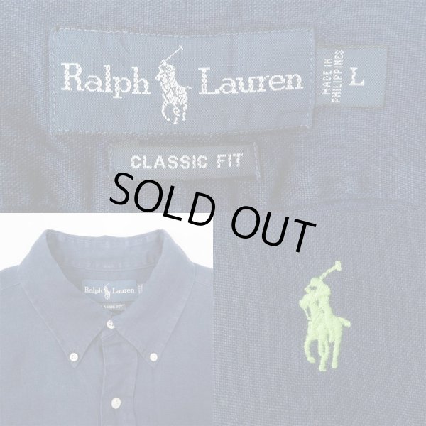 画像3: 00's Polo Ralph Lauren S/S ボタンダウンシャツ "LINEN" (3)