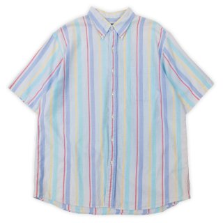 00's LANDS' END マルチボーダー柄 ラガーシャツmtp03240101508583