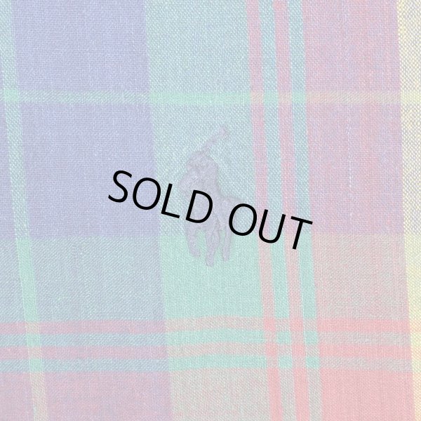 画像3: 90's Polo Ralph Lauren マドラスチェック柄 ボタンダウンシャツ (3)