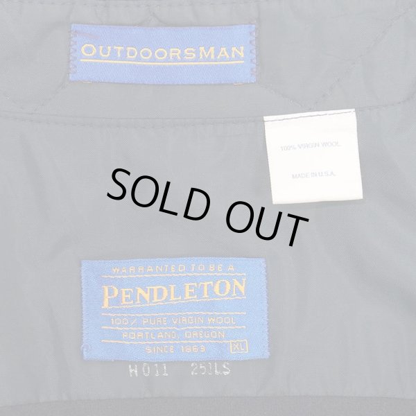 画像2: 90's Pendleton レギュラーカラー ウールシャツ "MADE IN USA / NAVY" (2)