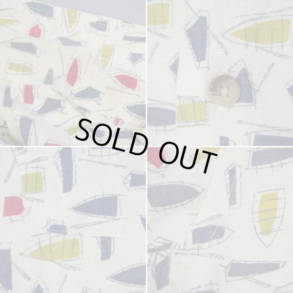 画像5: 90's Eddie Bauer 総柄オープンカラーシャツ "白タグ" (5)