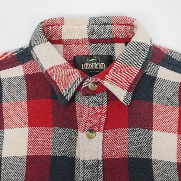 画像3: 90's RED HEAD ブロックチェック柄 ヘビーネルシャツ (3)