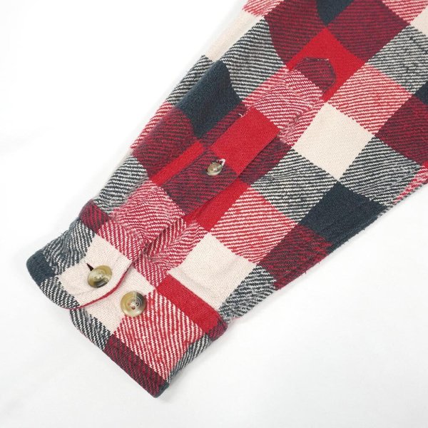 画像4: 90's RED HEAD ブロックチェック柄 ヘビーネルシャツ (4)