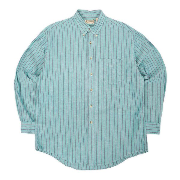 画像1: 90's L.L.Bean ストライプ柄 ボタンダウンシャツ "MADE IN USA" (1)
