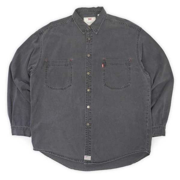 画像1: 90-00's Levi's ブラックデニム ワークシャツ (1)