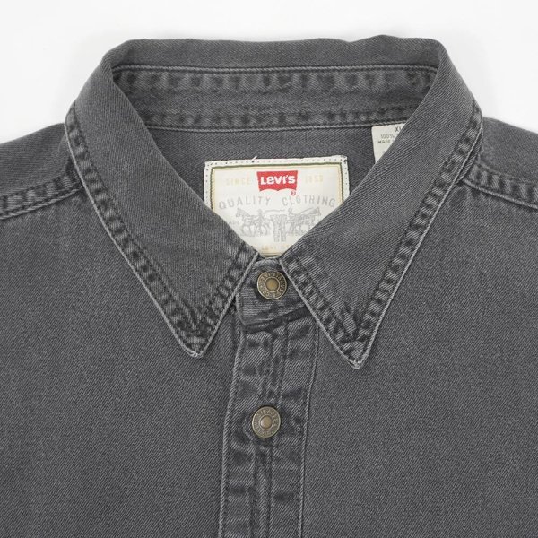 画像4: 90-00's Levi's ブラックデニム ワークシャツ (4)