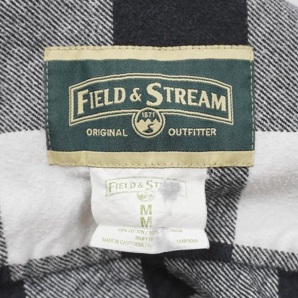 画像2: 00's FIELD & STREAM ブロックチェック柄 ヘビーネルシャツ "WHITE×BLACK" (2)