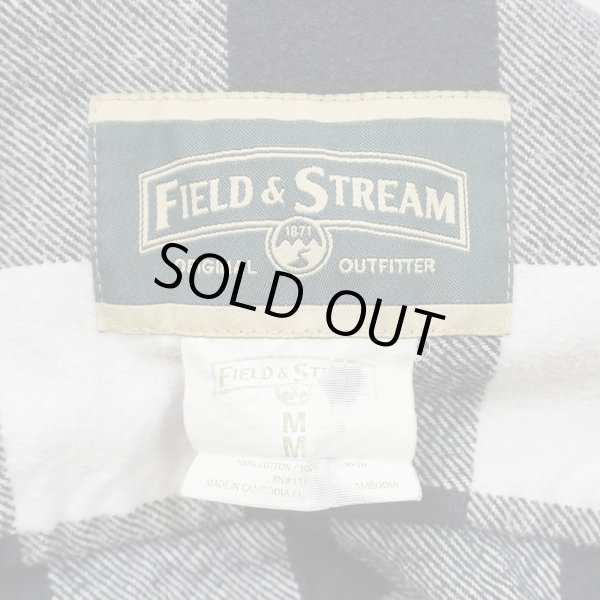画像2: 00's FIELD & STREAM ブロックチェック柄 ヘビーネルシャツ "WHITE×BLACK" (2)