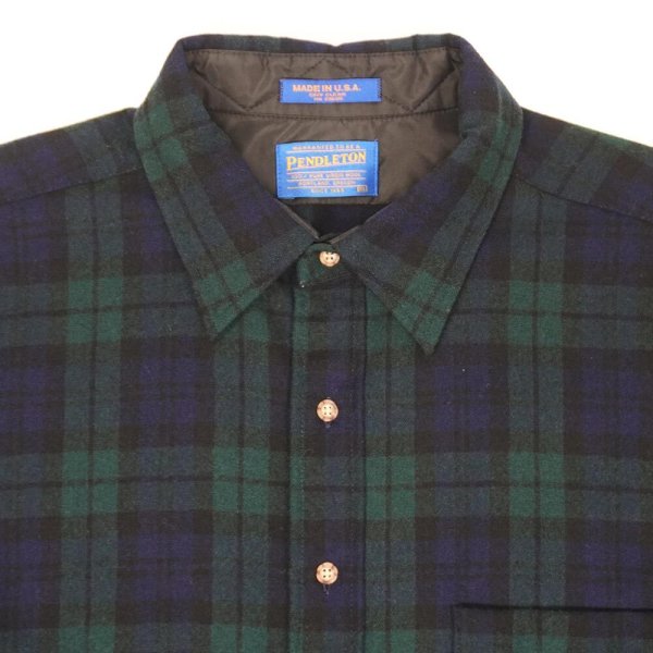画像3: 90's PENDLETON レギュラーカラー ウールシャツ "MADE IN USA / BLACK WATCH" (3)
