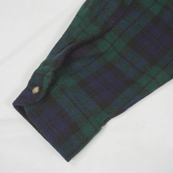 画像4: 90's PENDLETON レギュラーカラー ウールシャツ "MADE IN USA / BLACK WATCH" (4)