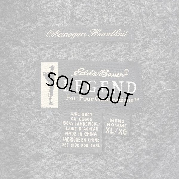 画像2: 00's Eddie Bauer ハーフジップ ウールニット “HAND KNIT” (2)