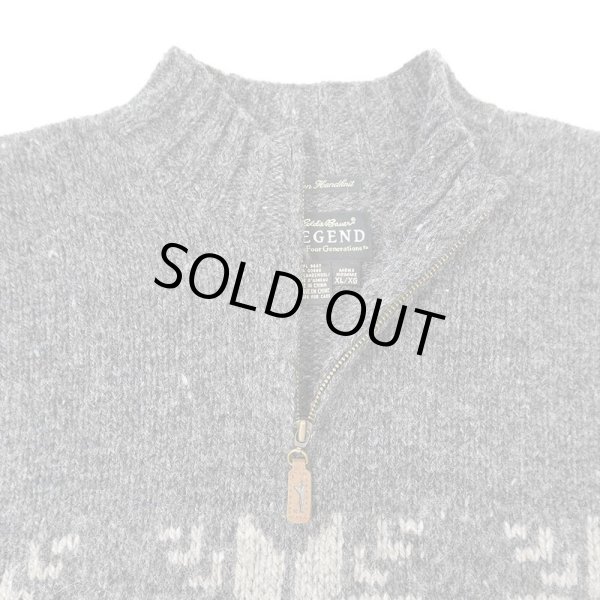 画像3: 00's Eddie Bauer ハーフジップ ウールニット “HAND KNIT” (3)