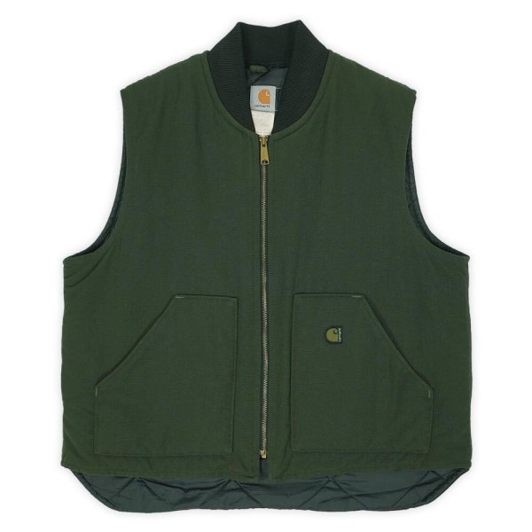 画像1: 90-00's Carhartt ナイロンダックベスト “V17 OLV / MADE IN USA” (1)